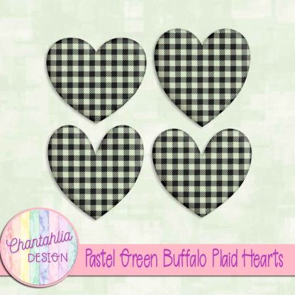 Free pastel green buffalo plaid hearts