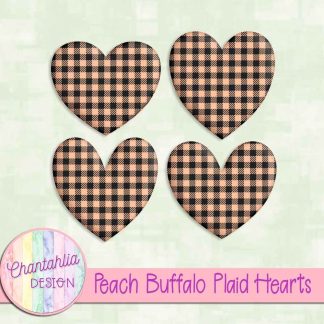 Free peach buffalo plaid hearts