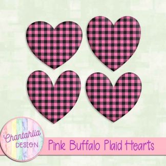 Free pink buffalo plaid hearts