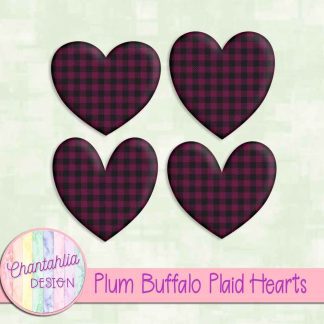 Free plum buffalo plaid hearts
