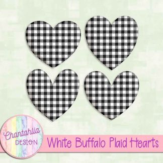 Free white buffalo plaid hearts