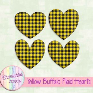 Free yellow buffalo plaid hearts