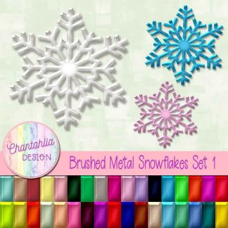 Free brushed metal snowflakes in 36 colours