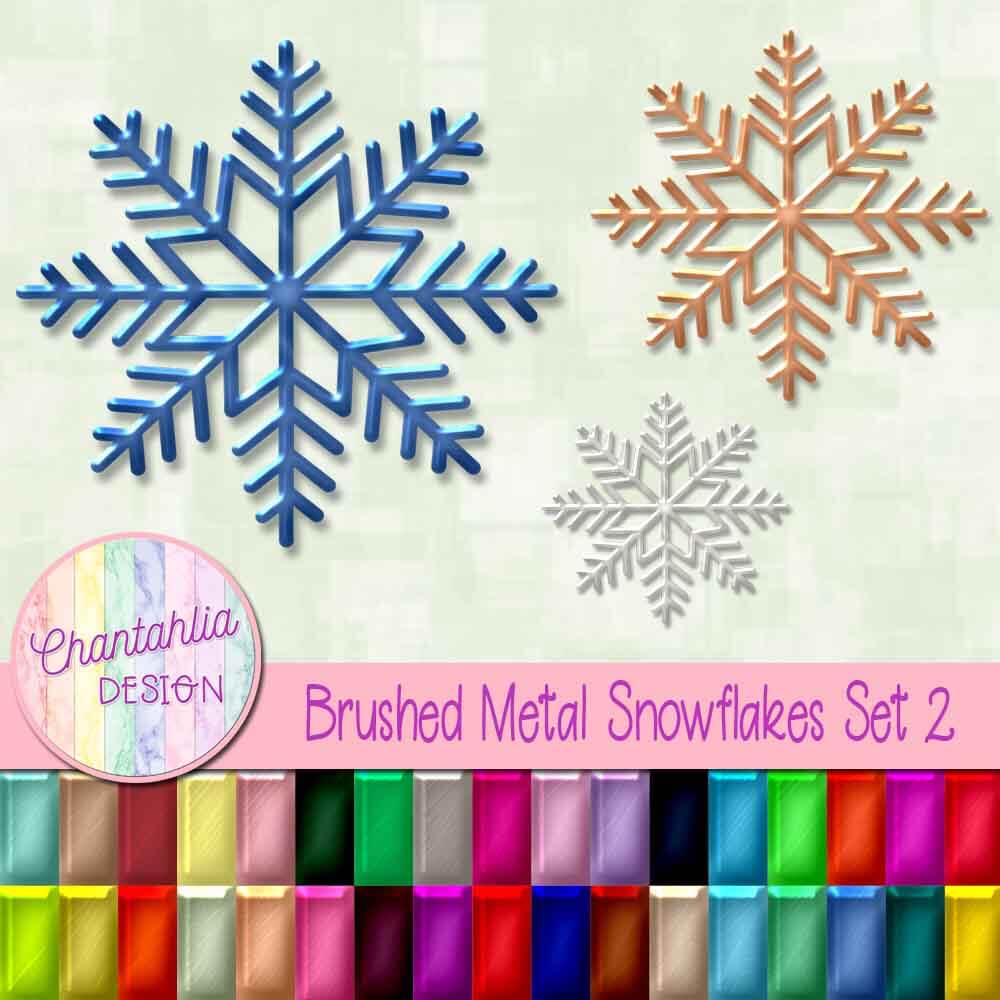 Free brushed metal snowflakes in 36 colours