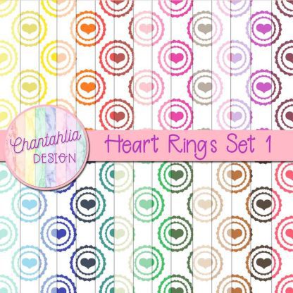 Instantly download these free digital papers featuring heart rings