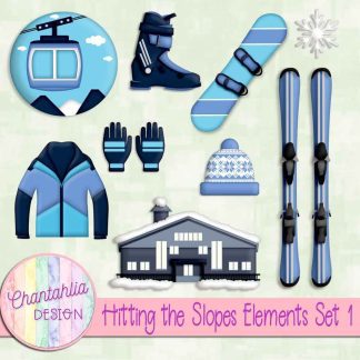Free design elements in a Hitting the Slopes Skiing and Snowboarding theme