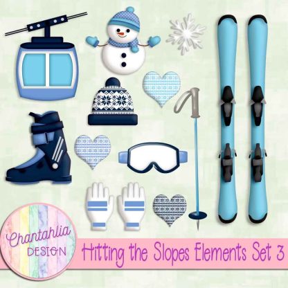 Free design elements in a Hitting the Slopes Skiing and Snowboarding theme