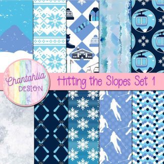 Free digital papers in a Hitting the Slopes Skiing and Snowboarding theme