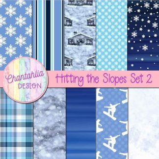Free digital papers in a Hitting the Slopes Skiing and Snowboarding theme
