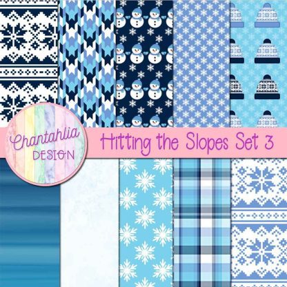 Free digital papers in a Hitting the Slopes Skiing and Snowboarding theme