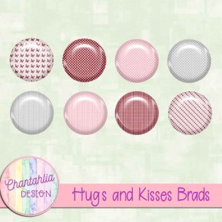 Free brads in a Hugs and Kisses theme