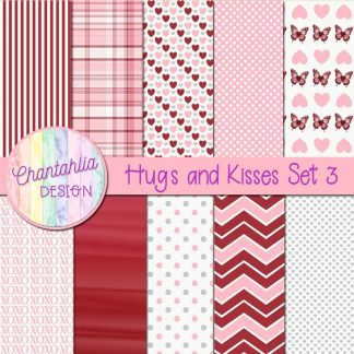 Free digital papers in a Hugs and Kisses theme