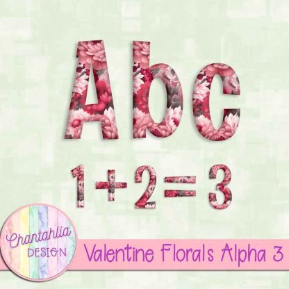 Free alpha in a Valentine Florals theme