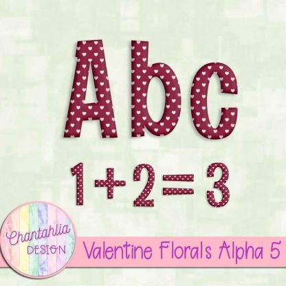 Free alpha in a Valentine Florals theme