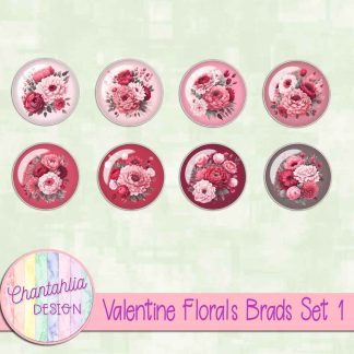 Free brads in a Valentine Florals theme