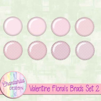 Free brads in a Valentine Florals theme