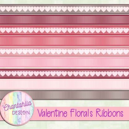 Free ribbons in a Valentine Florals theme