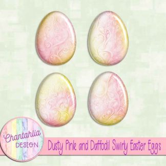 Free dusty pink and daffodil swirly easter eggs
