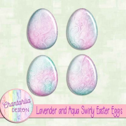 Free lavender and aqua swirly easter egg