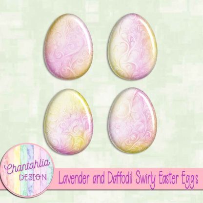 Free lavender and daffodil swirly easter eggs