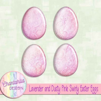 Free lavender and dusty pink swirly easter eggs