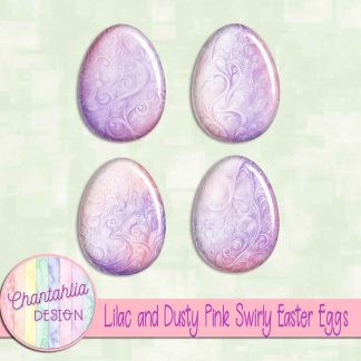 Free lilac and dusty pink swirly easter eggs