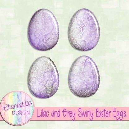 Free lilac and grey swirly easter eggs