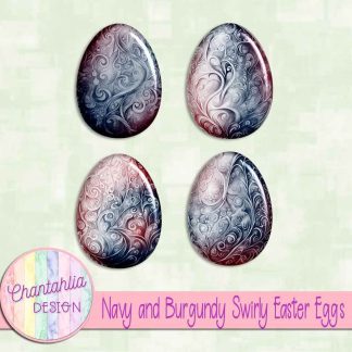 Free navy and burgundy swirly easter eggs