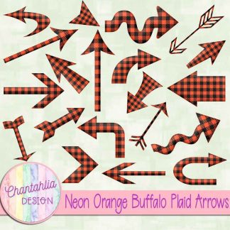 Free neon orange buffalo plaid arrows