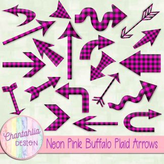 Free neon pink buffalo plaid arrows