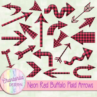 Free neon red buffalo plaid arrows