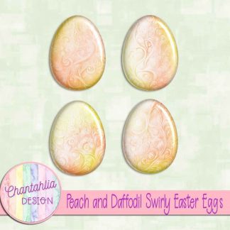 Free peach and daffodil swirly easter eggs