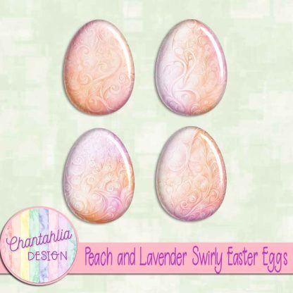 Free peach and daffodil swirly easter eggs