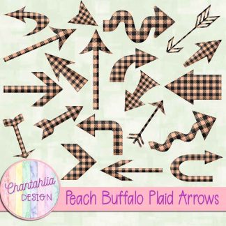 Free peach buffalo plaid arrows
