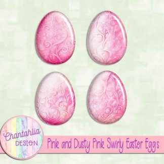 Free pink and dusty pink swirly easter eggs