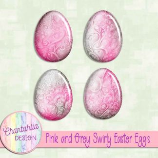 Free pink and grey swirly easter eggs