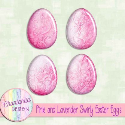 Free pink and lavender swirly easter eggs