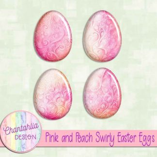 Free pink and peach swirly easter eggs