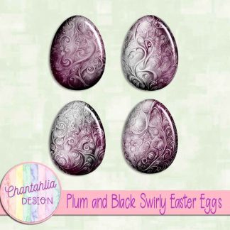 Free plum and black swirly easter eggs
