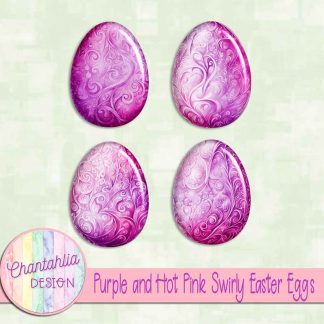 Free purple and hot pink swirly easter eggs