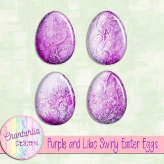 Free purple and lilac swirly easter eggs