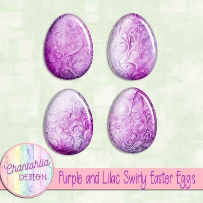 Free purple and lilac swirly easter eggs