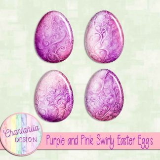 Free purple and pink swirly easter eggs