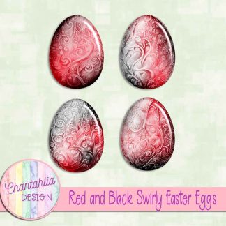 Free red and black swirly easter eggs