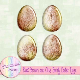 Free rust brown and olive swirly easter eggs