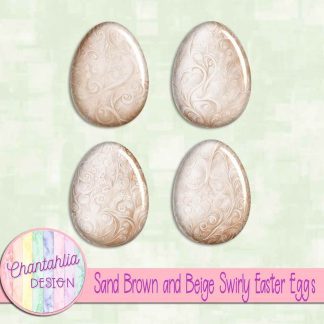 Free sand brown and beige swirly easter eggs