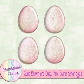 Free sand brown and dusty pink swirly easter eggs