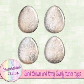 Free sand brown and grey swirly easter eggs
