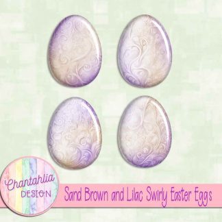 Free sand brown and lilac swirly easter eggs