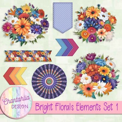 Free design elements in a Bright Florals theme